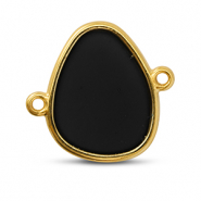 DQ European metal charms connector Black-Gold (Nickelfree)