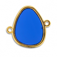 DQ European metal charms connector Blue-Gold (Nickelfree)