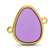 DQ European metal charms connector Purple-Gold (Nickelfree)