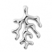 DQ European metal charms coral Antique Silver (Nickelfree)