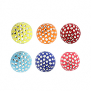 8 mm acrylic beads with rhinestone-look Multicolour-Silver