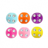 Acrylic beads with rhinestone-look Multicolour-Silver