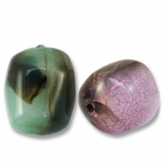 Acrylic beads oval Multicolor Brown-Green-Purple