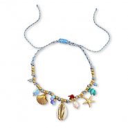 Stainless steel bracelets with charms sealife Gold-Multicolour