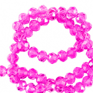 Top faceted beads 6x4mm disc Neon Pink