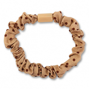 Scrunchie hair tie dots Brown