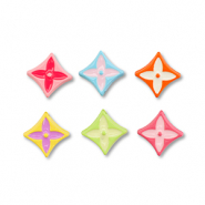 Metal beads enamel rhombus Multicolour