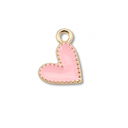 Metal charms enamel heart Gold-Light Pink