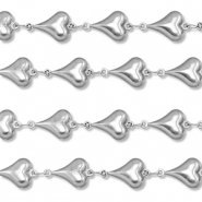 Stainless steel findings belcher chain heart Silver