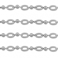 Stainless steel findings belcher chain oval with ball Silver