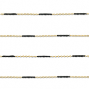 Stainless steel findings belcher chain with rod Gold-Black