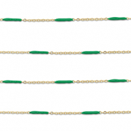 Stainless steel findings belcher chain with rod Gold-Green