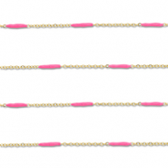 Stainless steel findings belcher chain with rod Gold-Pink