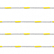 Stainless steel findings belcher chain with rod Silver-Yellow