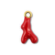 Stainless steel charms coral Gold-Red