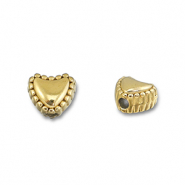 Stainless steel beads heart Gold