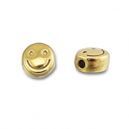 Stainless steel beads smiley Gold