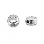 Stainless steel beads smiley Silver