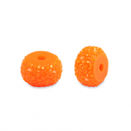 Resin beads rondelle 12mm Neon Orange