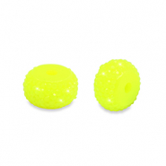 Resin beads rondelle 12mm Neon Yellow