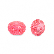 Resin beads rondelle 10mm Coral Pink