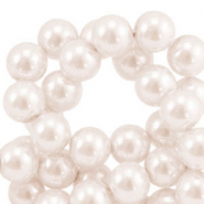 Glass pearls 8mm Cream Pink