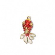 Eco-brass® metal charms fish Gold-Red-White