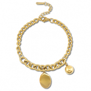 Stainless steel bracelets ball Gold