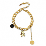 Stainless steel bracelets bear Gold