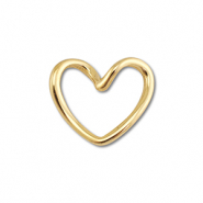 Stainless steel findings connector heart Gold