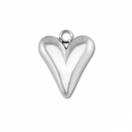 Stainless steel charms heart Silver