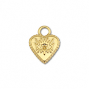 Stainless steel charms heart with Eye of Providence Gold