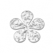 Stainless steel charms flower Silver