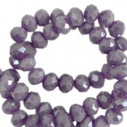 Top faceted beads 6x4mm disc African Purple-Pearl Shine Coating