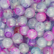 4 mm glass beads with glitters Multicolour Purple-Gold