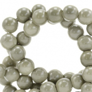 4 mm glass beads opaque Green Olive