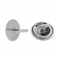 Stainless steel findings for pins Silver