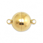 Stainless steel findings magnetic clasp ball 16mm Gold