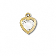 Stainless steel charms heart Gold-Transparent