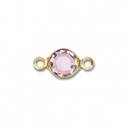 Stainless steel findings connector round Gold-Light Pink