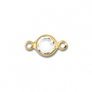 Stainless steel findings connector round Gold-Transparent