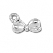 Stainless steel charms bow Silver