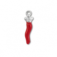 Stainless steel charms pepper Silver-Red
