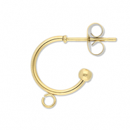 Stainless steel findings earrings creole with loop Gold