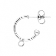 Stainless steel findings earrings creole with loop Silver