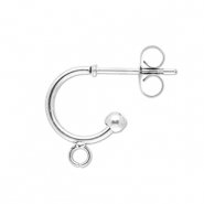 Stainless steel findings earrings creole with loop Silver