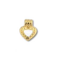 DQ European metal charms heart Gold (Nickelfree)-White