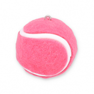 Statement charms tennisball Dark Pink-White