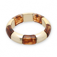 Bracelets resin Gold-Transparent Amber Brown