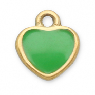 Stainless steel charms heart Gold-Light Green